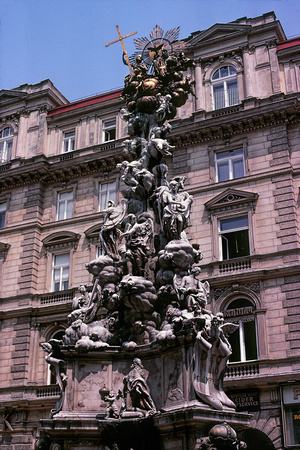 790600_0189_F1 The Pestsäule in Vienna Austria, a Memorial to the Great Plague of 1679