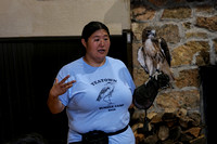 160904_2271_NX1 Teatown Environmental Educator Elissa Schilmeister with Blaze, a Female Redtail Hawk on National Wildlife Day