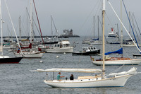170804_3381_NX1 The Rockland Breakwater Lighthouse and Visitors Arriving for the 2017 Maine Lobster Festival